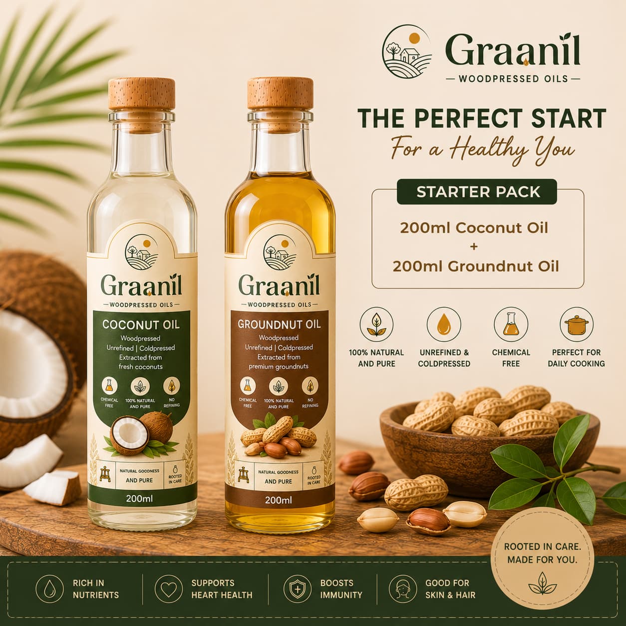 Starter Pack (200ml Coconut Oil + 200ml Groundnut Oil)