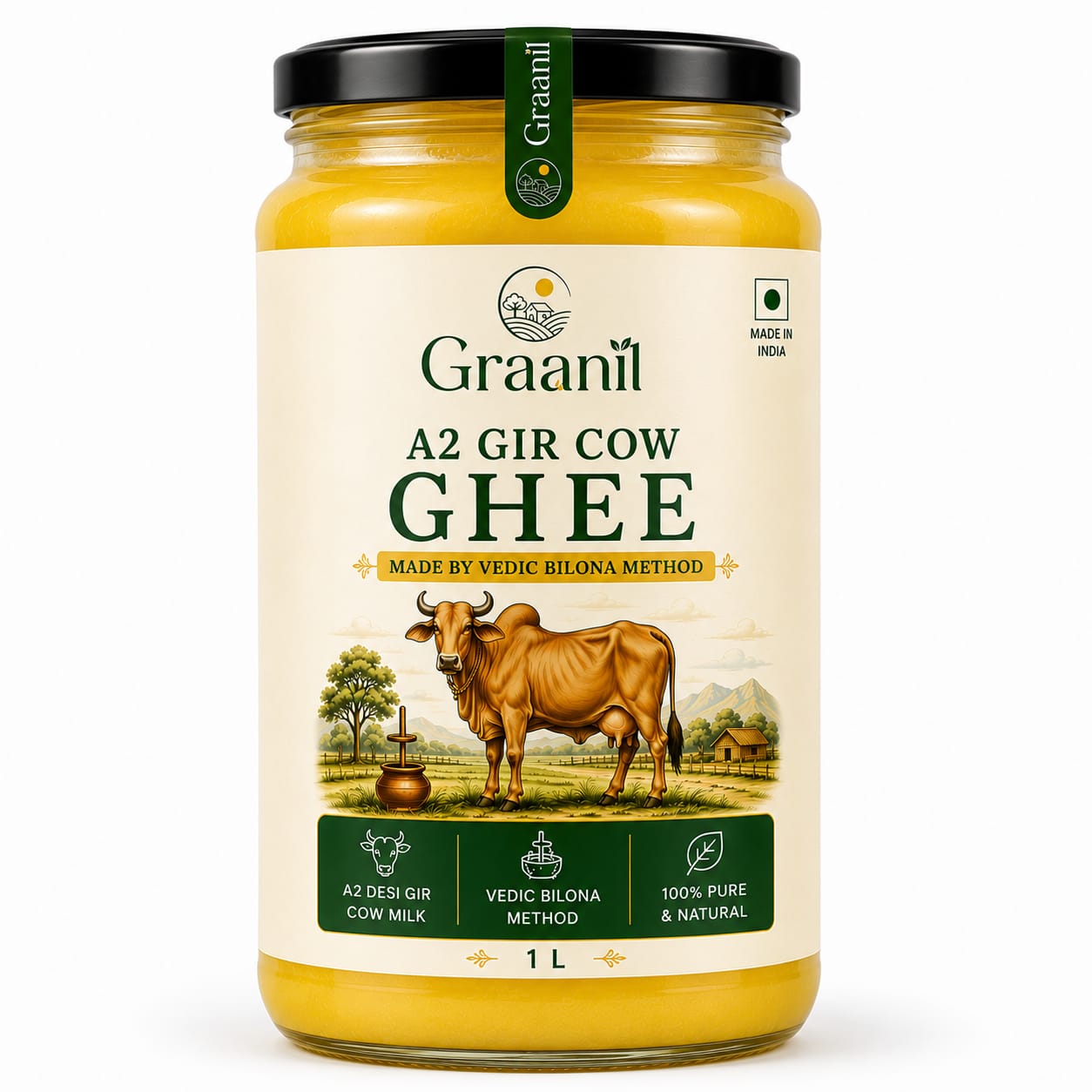 A2 Gir Cow Desi Ghee - 1L