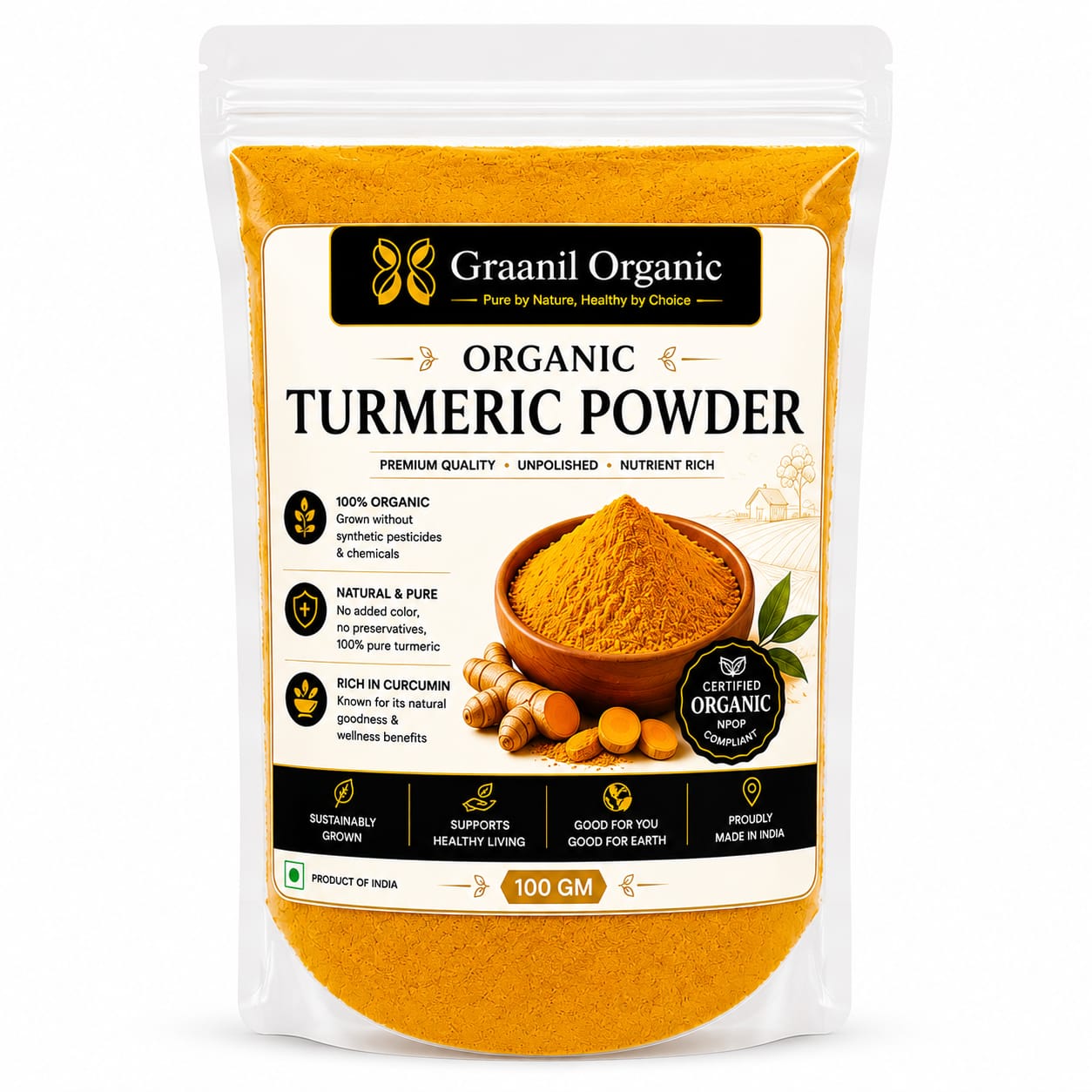 Organic Turmeric Powder - 100gm